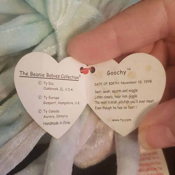 Vintage 1999 Ty Beanie Baby GOOCHY the Jellyfish - Picture 8 of 8